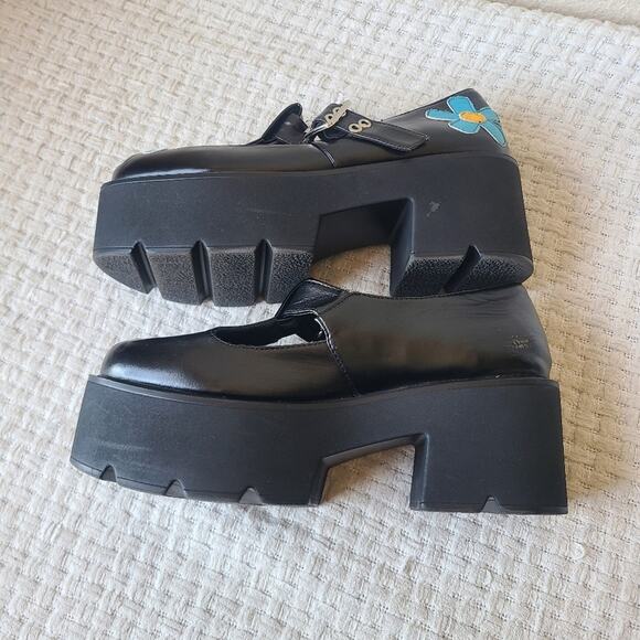 Megan Flower Print Platform Block Heel Mary Jane Shoes Women's Size 9.5 - Picture 8 of 13